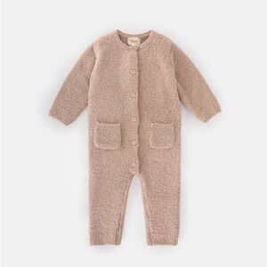 7AM Enfant LONG SLEEVE JUMPSUIT - FUZZY - color: pecan, size: 0-3M